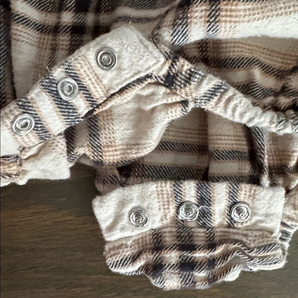 Long-Sleeve Ruffle-Trim Plaid One-Piece Romper | 6-12Months